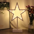 Miniatyrbilde 3 av 5: 20 LED Dekorativ Lysestjerne Varmt Hvit Ram Hvit Batteri Høyde 29 cm Dekorativ Stjerne Juledekorasjon Julestjerne med Base IP20 Jul