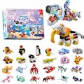 Miniatyrbillede 5 af 11: Byggeklodser Julekalender Blind Box Nedtælling 24 Ruter Børn DIY Bil Dinosaurie Byggeklodser Hånddrevet Blind Box-sfsssc GL-87 Snow House and Elk [2024 New]
