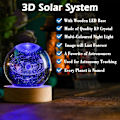 Miniatyrbilde 3 av 5: 3D Solsystem Krystallkule 60mm Universgaver med Lasergravert Modell
