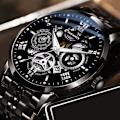 Miniatyrbillede 4 af 11: Herreur Quartz Urværk Business Ur Automatisk M Black One size