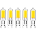 Miniatyrbillede 1 af 5: 5-pak 2W G9 kapselbaserede COB LED-pærer 220V 200 Lumen svarende til 10W-20W halogenpære til loftlampe, bordlampe, væglampe Varm hvid 3000K