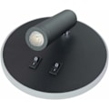 Miniatyrbillede 5 af 5: LED væglampe, sengelampe til læsning, 9W LED vægspot (3000K varm hvid) sort (rund form)