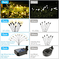 Miniatyrbillede 3 af 5: Solcelle havelamper 2-pak, 10 LED solcellelamper, solcellelamper udendørs vandtætte, solcellelamper, sankthansorms havelamper