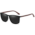 Miniatyrbillede 1 af 3: SunShadeX/Designer-001-Solbriller-1-Vintage Kvadrat: Polariseret, UV400 Beskyttelse, Unisex Black Red
