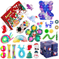 Miniatyrbild 1 av 5: Ny Adventskalender 2021 Jul Leksak för Barn Nedräkningskalender 24 Dagar Jul Leksaker Jul Tryck Bubblor Leksak Pack Present Jul Chocolate