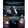 Miniatyrbilde 7 av 7: Bluetooth-mottaker for bil, støydempende 3,5 mm AUX Bluetooth-billader, håndfri samtaler, 16 timers batterilevetid - svart + sølv