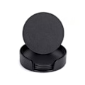 Miniatyrbillede 1 af 4: 6-pak - Læder coasters - Glasbrikker sort【GKS】 black 170