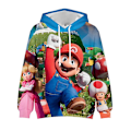 Miniatyrbillede 1 af 2: Super Mario Bros Film 3D Tegneserie Print Casual Lynlås Hættetrøjer Langærmet Hætte Pullover Sweatshirt Toppe Børne Fødselsdagsgave C C 7-8 Years