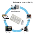 Miniatyrbillede 4 af 5: Opladeligt Bluetooth Tastatur og Mus Combo Ultra Tyndt Bærbar Kompakt Trådløs Mus Sæt til Android Windows Tablet Telefon Ipad Ios White