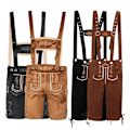 Pikkukuva 3 / 5: 2023 Miesten Oktoberfestin henkselit Lederhosen-housut Paidan haalariasu Saksa Perinne Bee Partyasu Halloween Olutasu Punainen Paita Red Shirt L