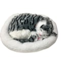 Miniatyrbild 1 av 4: Söt Simulerad Sovande Katt/Hund Plyschdocka Med Rede Andningsbar Fluffig Katt/Hund -t F