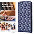 Miniatyrbild 5 av 5: Vertikalt Vändbart Stötsäkert Skal för Iphone 15 PU Läder Präglat Telefonfodral Blue
