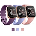 Miniatyrbild 1 av 4: 3-PACK Mjuka Silikonband för Fitbit Versa 2 / Fitbit Versa / Fitbit Versa Lite Klassiska Justerbara Sportband för Kvinnor Män Små Stora (Utan Tra