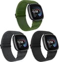 Pack med elastiska nylonband kompatibla med Fitbit Versa 4/Fitbit Versa 3/Fitbit Sense/Sense 2, mjukt justerbart sportrep