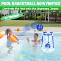 Miniatyrbild 4 av 4: Vattenbasketkorg utomhus barn pool flytande basketkorg förälder-barn fest lek vattenleksaker