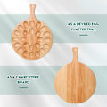 Miniatyrbilde 4 av 5: Vendbar trebrett for egg, charcuterie og fylte egg - Tykt eggbrett for benkeplate, kjøleskap og hønseegg