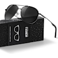 Miniatyrbillede 1 af 7: Pilot Solbriller Mænd Polariserede Solbriller Unisex UV400 Beskyttelse Sorte Solbriller Kørsel, Fiskeri, Løb Klassisk Ultralet Farvetone Gray Frame