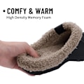 Miniatyrbilde 4 av 6: Eyriphy Menn Clogs Sko Varm Plush Innetoffler Ikke-Slips Vanntett Vinter Bomulls Slides Fluffy Pels Soverom Tøfler For Menn Grønn Green 35-36(8.6-8.8 inch)