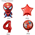 Miniatyrbillede 3 af 3: 6 stk. Superhelte Spiderman 4 års fødselsdagsdekorationer Rødt Nummer 4 Ballon 81 cm | Spiderman Fødselsdagsballoner (Spiderman 4 års fødselsdag)