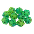 Pikkukuva 5 / 5: 1/2/5 10 kpl valaisevia monisivuisia noppia Noctilucent D20 -setti Sininen+Vihreä 10 kpl [GKS] Blue+Green 10 Pcs 1Set