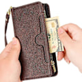 Miniatyrbillede 5 af 5: Etui til Motorola Edge 20 Fusion Beskyttelse Lynlås Magnetisk Tegnebog Kortholder PU Læder Flip Etui Brun{GKS} Brown A