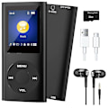 Miniatyrbild 1 av 5: MP3-spelare med Bluetooth 5.0, Musikspelare med 32GB TF-kort, FM, Hörlurar, Portabel HiFi Musikspelare (Svart)