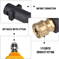 Miniatyrbilde 3 av 5: Trykkvaskersadapter for Karcher K2 K3 K4 K5 K6 K7, Karcher hurtigkoblingsadapter med 5 dyser i ulike grader, 1/4'' 2,5 GPM 3000 PSI