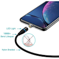 Miniatyrbillede 6 af 8: 2-pak 2m 3i1 Magnetisk Ladekabel Hurtig Opladning 3A SuperCharge Sort