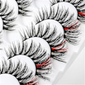 Miniatyrbild 5 av 5: (iLashes.SE) 5 par lösögonfransar - 3D faux mink G826 (svart/rosa) (G-826)