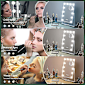 Miniatyrbillede 2 af 5: Hollywood Spejl 12 LED Lys Hollywood Spejl, 3 Farvetilstande (Kun Lys)