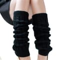 Kvinnor Vinter Stickade Virkade Benvärmare Legging Stövelskydd Black