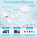 Pikkukuva 3 / 5: 6-in-1 USB A/C -kaapeli Apple Watchille ja iPhonelle, 3 m:n monitoimilatauskaapeli, yhteensopiva iWatch Ultra/SE/9/8/7/6/5/4/3/2/1:n ja iPhonen kanssa