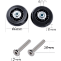Pikkukuva 2 / 5: 2 sarjaa matkalaukkujen pyöriä (60*6*18mm akselin pituus: 35mm) Vaihto