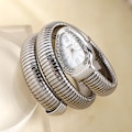 Miniatyrbild 1 av 5: Slangklocka, damklocka i mode, kreativ kvartsklocka silver, white dial