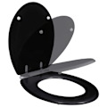 Miniatyrbillede 2 af 9: vidaXL Toiletbræt med Soft Close MDF Sort Black Black