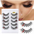 Pikkukuva 1 / 5: (iLashes.SE) 5 paria tekoripsiä - 3D faux mink G826 (musta/pinkki) (G-826)