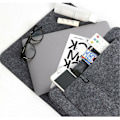 Miniatyrbilde 2 av 4: Sengeoppbevaring i filt med lommer, seng, sofa, skrivebordsorganisator for telefonmagasiner - Medium Grey