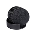 Miniatyrbillede 2 af 4: 6-pak - Læder coasters - Glasbrikker sort【GKS】 black 170
