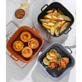 Miniatyrbillede 4 af 5: Foldbar Kvadratisk Airfryer Silikonform 17,5 cm Grå