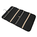 Miniatyrbillede 7 af 8: Rejse Smykke Organizer Foldbar Nylon Rejse Smykke Opbevaringspose til Halskæder Øreringe Ringe Sort