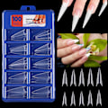 Miniatyrbillede 2 af 4: makeup _ 100 stk lange ballet falske negle _ ensfarvet med Transparent