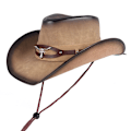 Miniatyrbillede 1 af 5: pc PU Western Cowboy Hat, Læder Cappello Classics Dad Vi