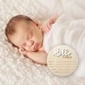 Miniatyrbild 5 av 7: Nyfödd Ankomstskylt, 15 cm Trä Hello World Skyltar Baby Välkomstskylt, Hello World Barnrumsinredning Skylt för Baby, Nyfödda Pojkar och Flickor Gåva