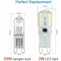 Miniatyrbillede 4 af 5: G9 pære koldt hvidt lys 6000K G9 LED 3W svarende til en 33W halogenpære AC 220V - 360° spredningsvinkel 6 stk