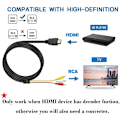 Pikkukuva 3 / 5: HDMI - RCA -kaapeli, HDMI - 3RCA -dekooderi HD -muunnoskaapeli, punainen keltainen valkoinen audio-videokaapelisovitin TV:lle HDTV DVD:lle - 1,5 m