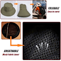 Miniatyrbilde 4 av 7: Super Brede Solhatter for Menn Utendørs Fiske Bucket Boonie Hat Vanntett Pustende Mesh Caps for Vandring Reise Camping Hagearbeid & Båtsport