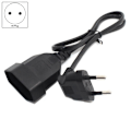 Miniatyrbillede 2 af 5: Europea 90 graders han til hun socket forlængerkabel til PC computer PDU 0,6 m black