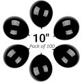Miniatyrbillede 2 af 5: 10 tommer sorte festballoner 100 pak