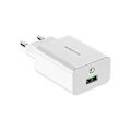 Miniatyrbillede 3 af 5: Borofone BA21A Hongtu enkelt port QC3.0 oplader mobiltelefon universal europæisk standard hurtig opladningshoved