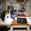 Miniatyrbild 4 av 5: Projektionsväckarklocka med inbyggd trådlös utomhussensor och väderstation, dubbla alarm för sovrum, stöder LCD-skärm med datum och tid